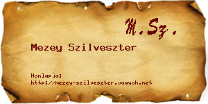Mezey Szilveszter névjegykártya