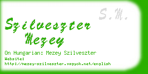 szilveszter mezey business card